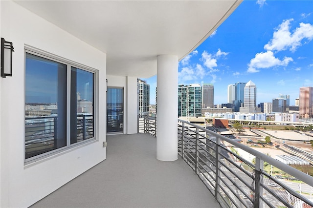 balcony with a view of city