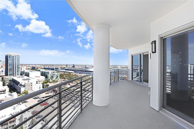 balcony featuring a city view