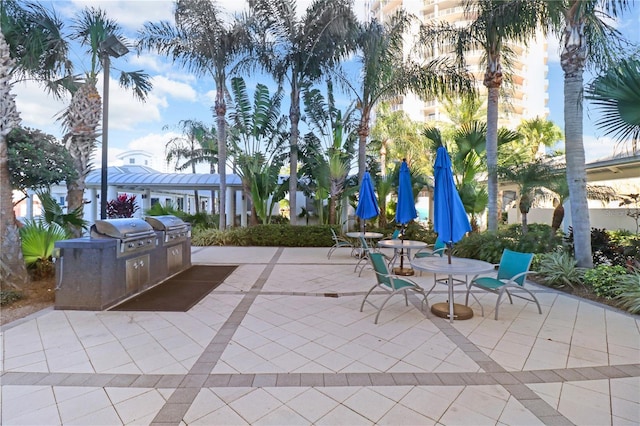 view of patio featuring grilling area