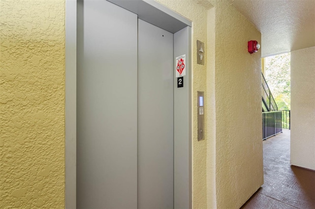 exterior space featuring elevator