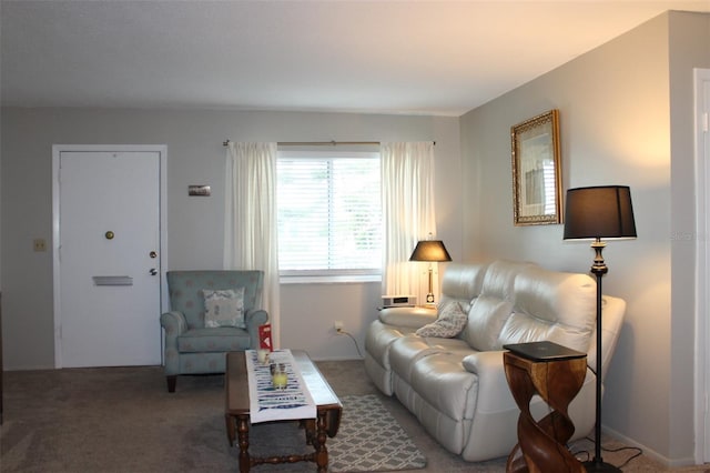 view of carpeted living area