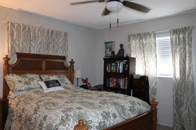 bedroom featuring a ceiling fan