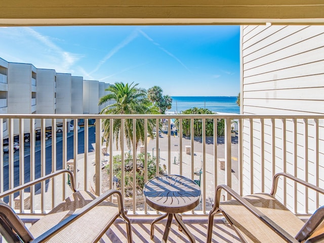 balcony with a water view