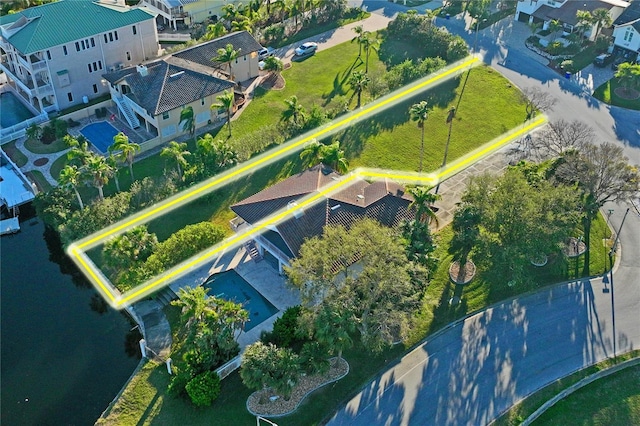 bird's eye view with a residential view