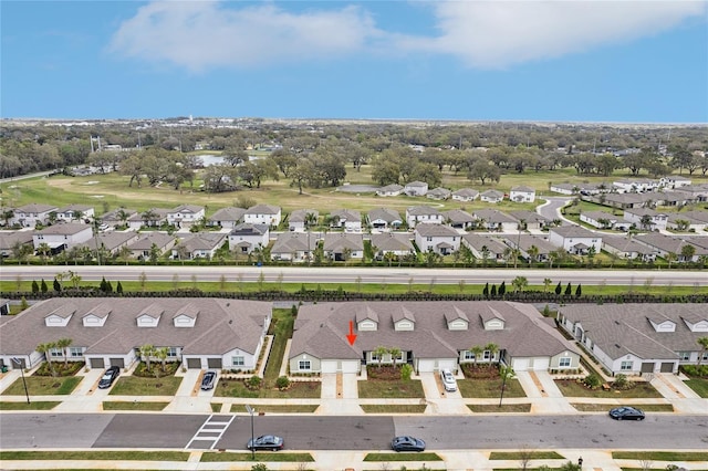 drone / aerial view with a residential view