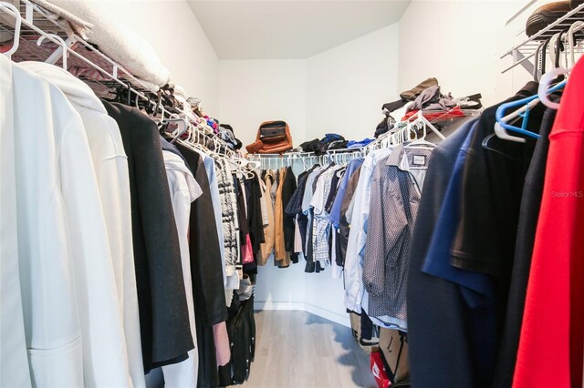 spacious closet with wood finished floors