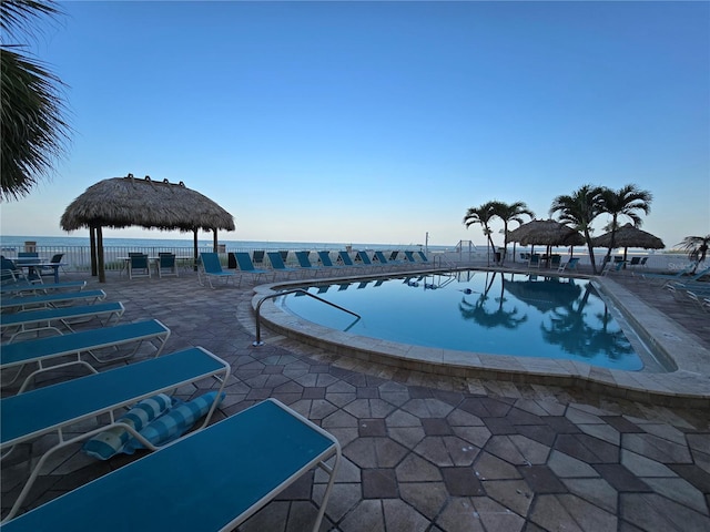 12924 Gulf Blvd Unit 110, Saint Petersburg, FL 33708 - community pool featuring a gazebo and a patio area