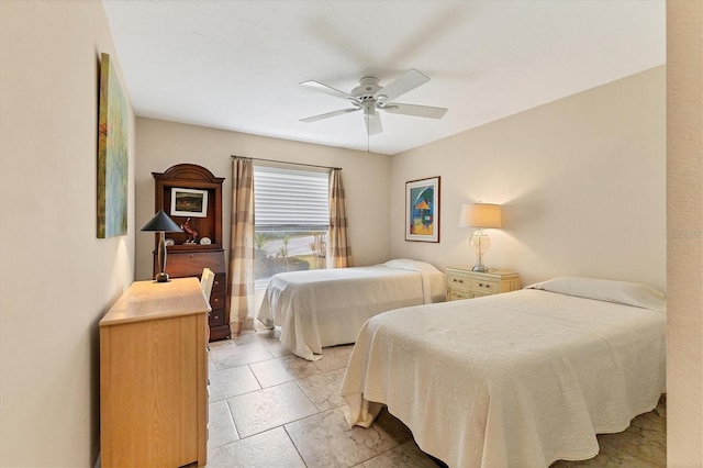 bedroom featuring ceiling fan