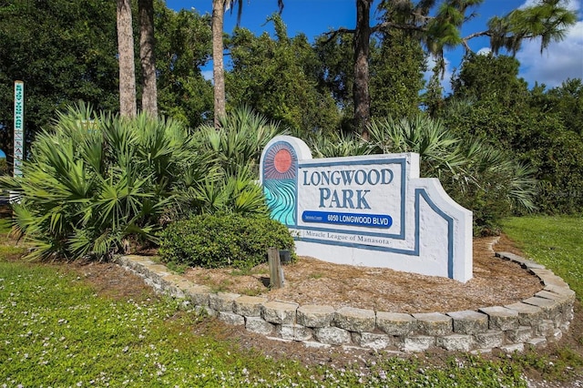 view of community sign