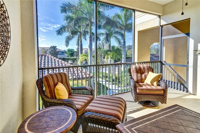 view of sunroom