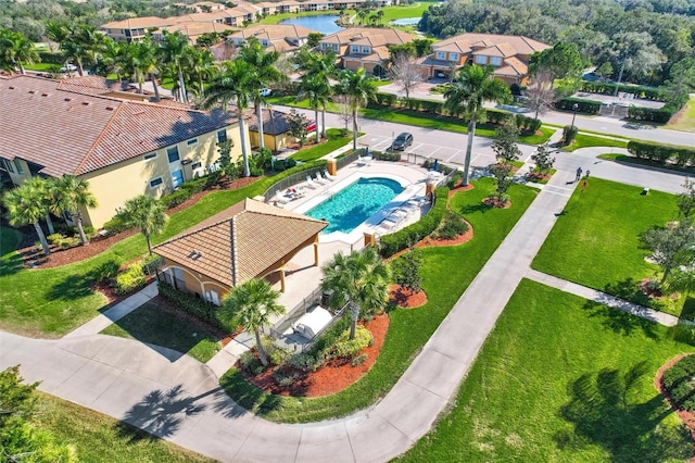 drone / aerial view featuring a residential view