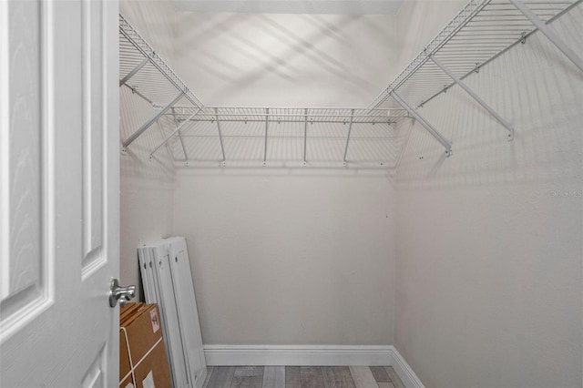 spacious closet with wood finished floors