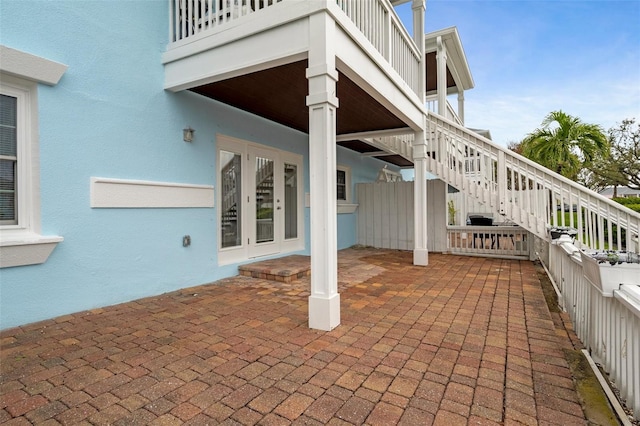 view of patio / terrace with stairs