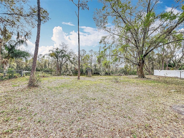 view of yard with fence