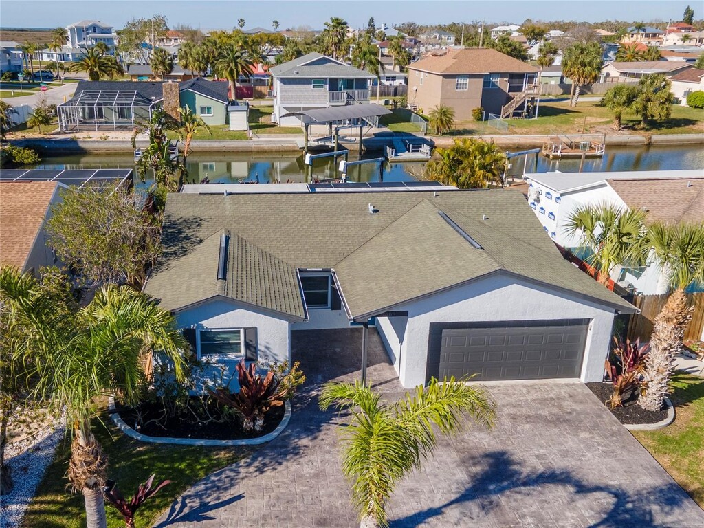 7309 Islander Ln, Hudson, FL 34667 - bird's eye view featuring a residential view and a water view