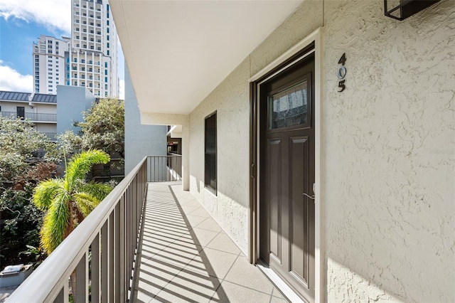 balcony featuring a view of city