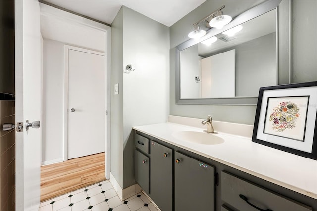 bathroom featuring vanity and tile patterned floors