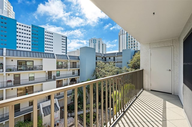 balcony with a view of city