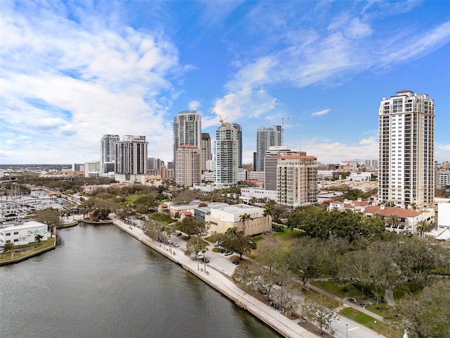 city view featuring a water view