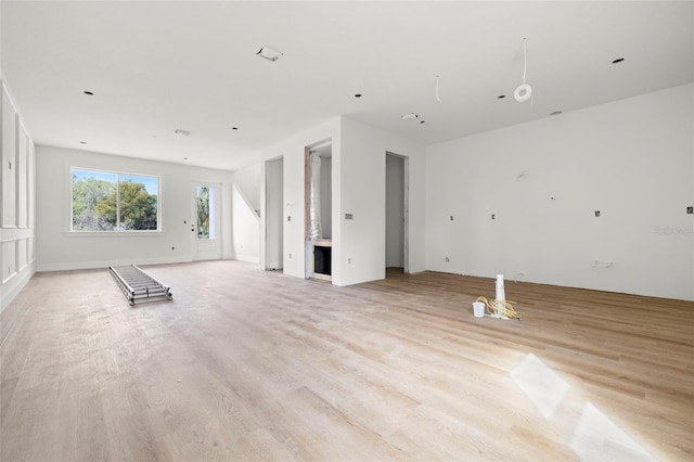 empty room featuring light wood finished floors