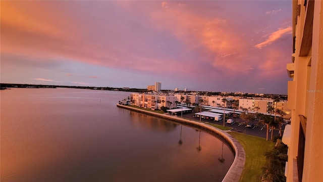 property view of water featuring a city view