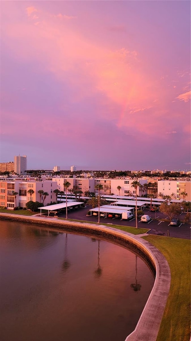 property view of water with a view of city
