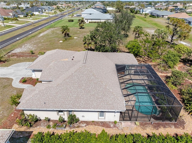 aerial view with a residential view