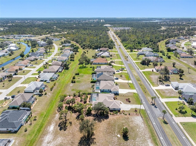 aerial view with a residential view