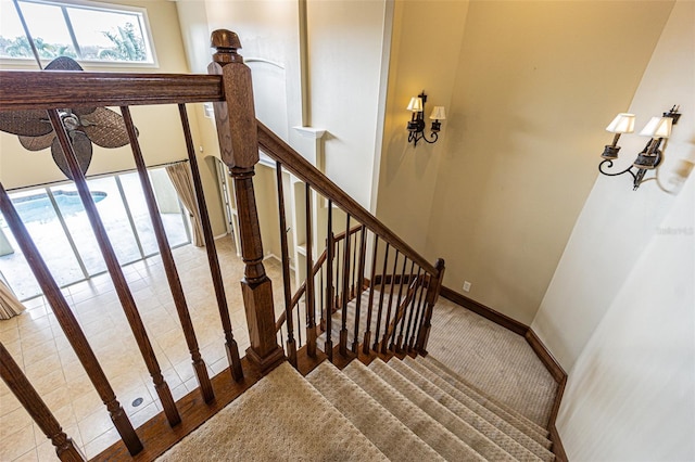 stairs with baseboards