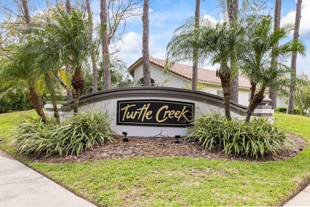 view of community sign