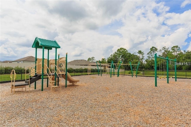 communal playground with fence