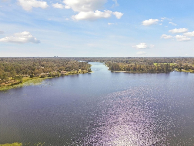 property view of water with a view of trees