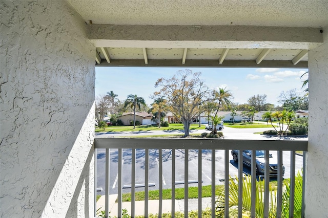 balcony with a residential view