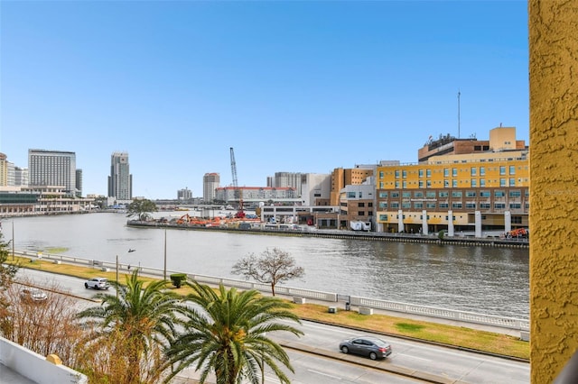 water view with a city view