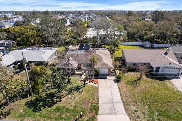 drone / aerial view with a residential view