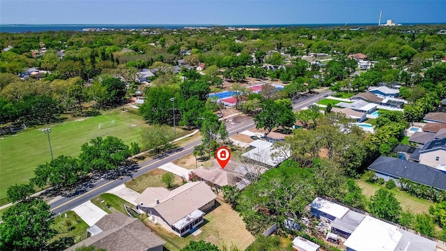 aerial view with a residential view