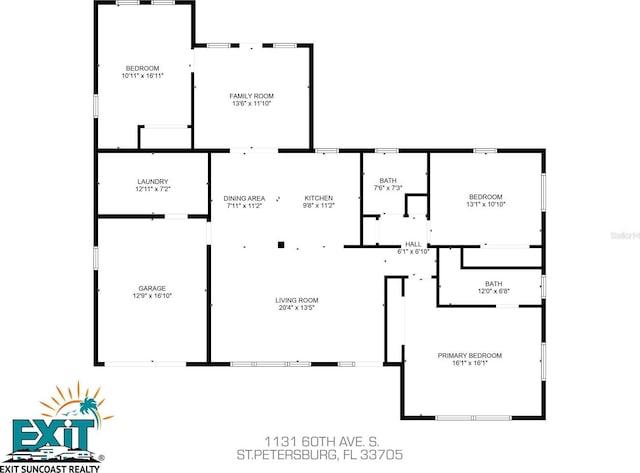 1131 60th Ave S, Saint Petersburg, FL 33705 - home floor plan