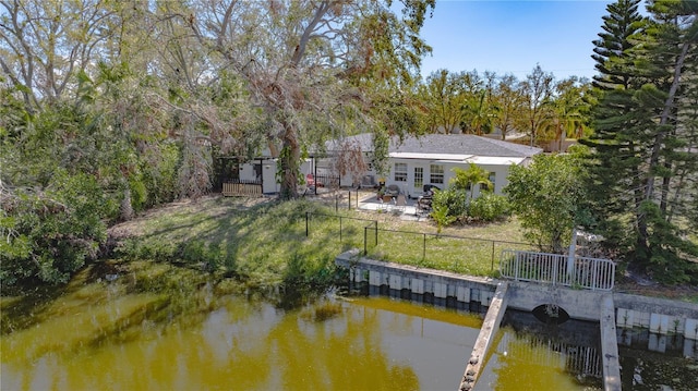 1131 60th Ave S, Saint Petersburg, FL 33705 - dock area with a water view and a patio
