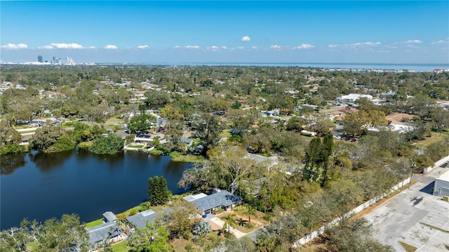 1131 60th Ave S, Saint Petersburg, FL 33705 - aerial view of property's location featuring a large body of water and a tree filled landscape