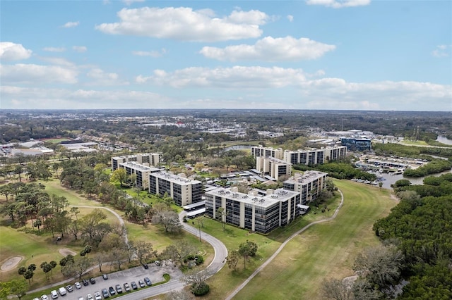 drone / aerial view featuring a view of city