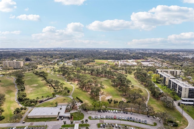 bird's eye view with a view of city and golf course view