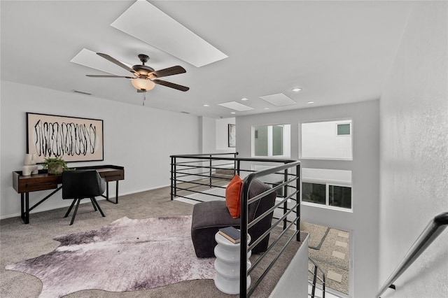 3101 W El Prado Blvd Unit B, Tampa, FL 33629 - stairs with ceiling fan, carpet flooring, recessed lighting, and baseboards