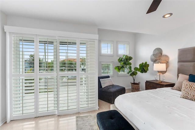3101 W El Prado Blvd Unit B, Tampa, FL 33629 - bedroom featuring wood finished floors, recessed lighting, and a ceiling fan