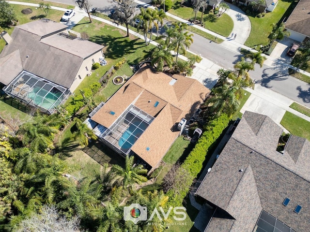 aerial view with a residential view