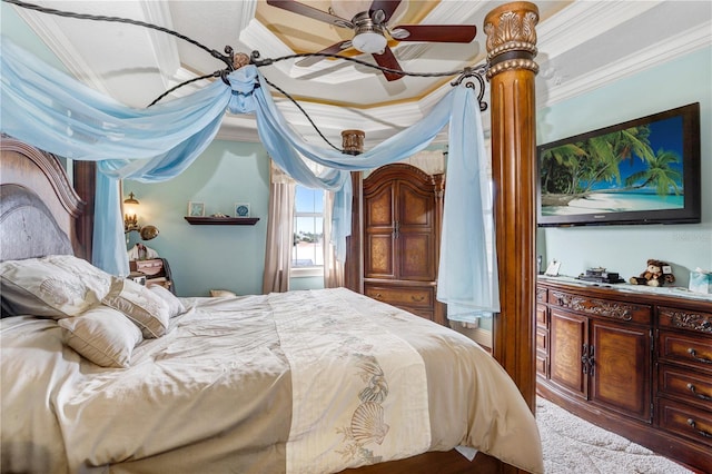 bedroom featuring crown molding