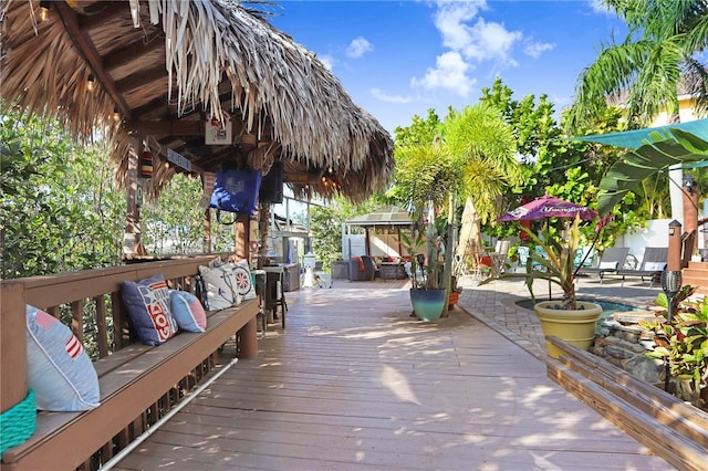 view of wooden terrace