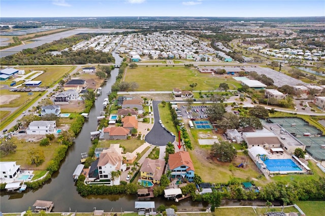 aerial view featuring a residential view