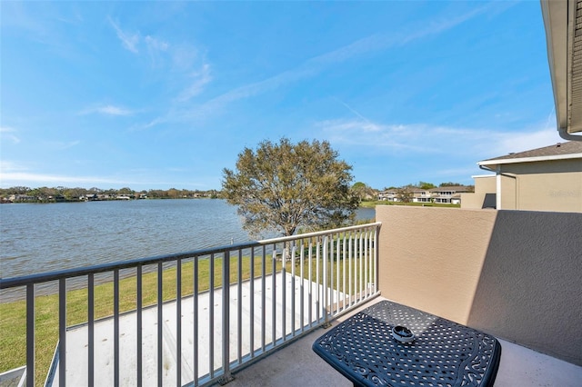 balcony with a water view