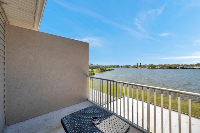 balcony with a water view