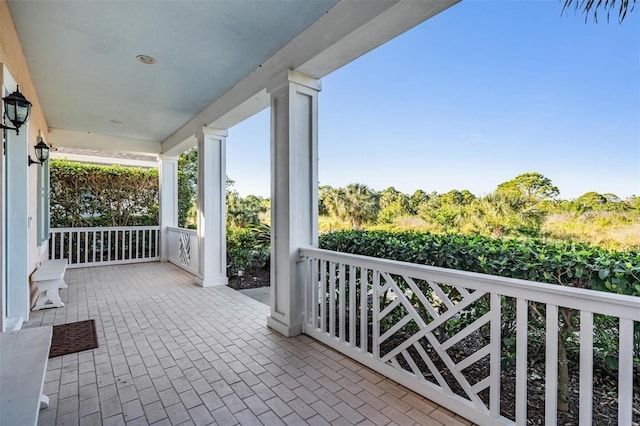 view of patio featuring covered porch